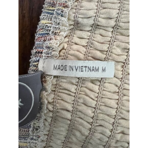 Paper Crane Vertical Stripe Cropped Tank Top Front Button Shirt Anthropologie M - Picture 4 of 6